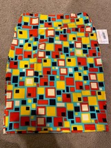 LuLaRoe Cassie Pencil Skirt Womens Sz L Red Yellow Geometric Aztec Print NWT - £8.85 GBP