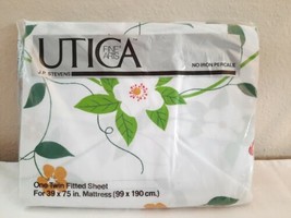 Vintage Utica By J P Stevens Twin Fitted Sheet Strawberry Patch II Seale... - $25.69