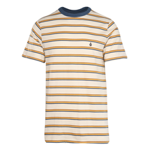 Volcom Men&#39;s T-Shirt Flash Orange Striped S/S Tee (S35) - £13.36 GBP