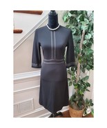 Homeyee Women&#39;s Black Cotton Round Neck Long Sleeve Knee Length Dress Si... - $37.65 CAD