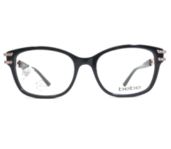 Bebe Eyeglasses Frames BB5172 001 JET Black Square Swarovski Crystals 52-17-135 - £51.35 GBP