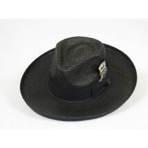 Men's Bruno Capelo Genuine Straw Hat Wide Brim Pencil Curl COLONIAL CO-Black image 2