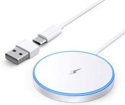 Magnetic Wireless Mag Safe Charger for 15 14 13 12 Series 3 2 Pro LED Magnet Pad - £25.74 GBP
