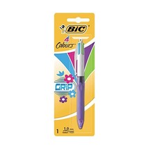 BiC 4 Colours Fashion Grip Ballpoint Pen - Blister Pack of 1  - $12.00