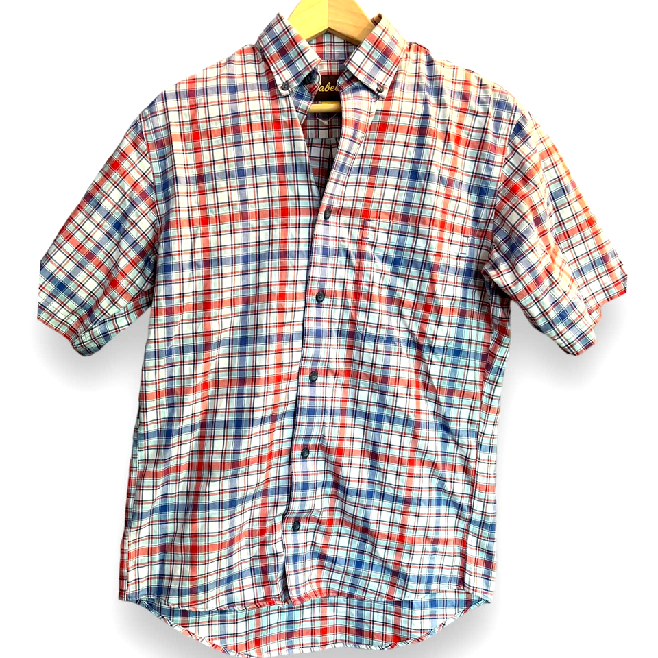 Primary image for Cabela's Mens S Plaid Short Sleeve Button-up Shirt | Red, White, and Blue, NWOT
