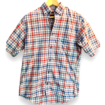 Cabela&#39;s Mens S Plaid Short Sleeve Button-up Shirt | Red, White, and Blu... - £29.41 GBP