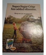 Vintage Post Super Sugar Crisp Added Vitamins Print Magazine Advertiseme... - €8,67 EUR