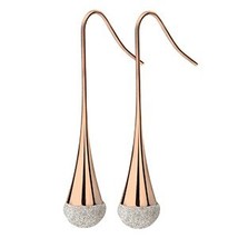 Wholesale High Quality Rose Gold-Color Stainless Steel Frosted White/Black Drop  - £8.58 GBP