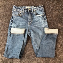 Madewell Jeans Women 26 The High-Rise Slim Boy Jean Blue Distressed Stra... - $19.99