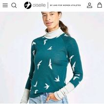 NWT Oiselle Wool Jacquard Mock Neck Long Sleeve Women's 8 M  Sweater bir... - $1,453.01 MXN NWT Oiselle Wool Jacquard Mock Neck Long Sleeve Women's 8 M  Sweater bir... - $1,453.01 MXN