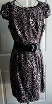 Bisou Bisou Michele Bohbot ~ Women&#39;s Size 14 ~ Leopard Design ~ Lined Dress - £29.55 GBP
