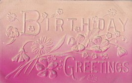 Birthday Greetings Heavily Embossed Lockwood MO 1908 Postcard C01 - $2.99