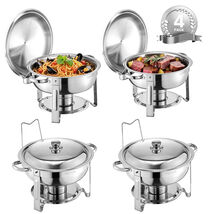 VEVOR Chafing Dish Buffet Set, 5 Qt, Stainless Steel Chafer, 4 Full Size... - $105.99