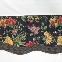 Waverly Carriage House Floral Navy Multi 2-PC Scalloped Valances - £46.86 GBP