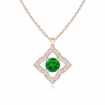 Authenticity Guarantee

ANGARA Natural Emerald &amp; Diamond Pendant in 14K Rose ... - £510.28 GBP