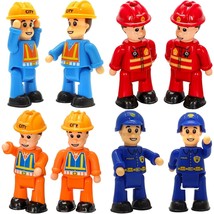 8-Set People Figures For Kids - Community Helpers - Police, Fireman, Con... - £28.73 GBP