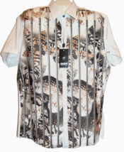 Mondo White Floral See True Designs Cotton Fancywork Men&#39;s Dress Shirt Size 3XL - £72.95 GBP