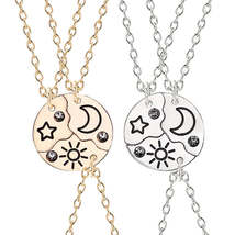 3 Piece Set Sun Moon Star Pendant Necklace Best Friend Bff Friendship - £5.48 GBP+