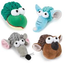 Dog Toy Knotted Rope Animal Ball Head Elephant Frog Mouse Monkey or Set of All 4 - $11.30+