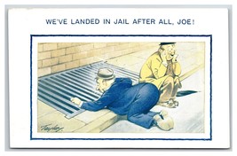 Bamforth Comic Drunk Man Thinks Sewer Grate is Jail Cell Bars UNP DB Postcard S2 - £4.23 GBP