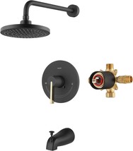 Newater Black Shower Faucet Set With Tub Spout, Dual Function Shower Trim Kit - £88.87 GBP