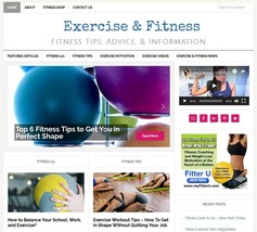 Exercise &amp; Fitness Tips Affiliate Website For Sale w/ Daily Auto Content - £72.50 GBP