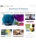 EXERCISE &amp; FITNESS TIPS affiliate website for sale w/ DAILY AUTO CONTENT - £71.34 GBP