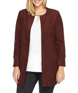 NEW THE LIMITED BROWN SUEDE  OPEN FRONT CAREER JACKET BLAZER SIZE 16 W W... - $69.99