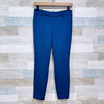 J Crew Minnie Stretch Wool Dress Pants Blue Mid Rise Skinny Ankle Womens 0P - $44.54