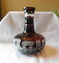 Large Dark Red Cut to Clear Vase # 20445 - $69.25