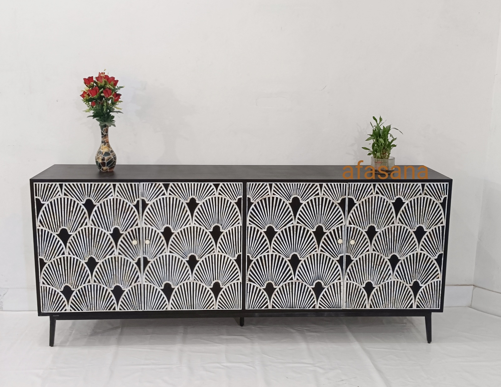 new handmade bone inlay buffet, bone inlay furniture, bone inlay drawer ... - $2,260.00
