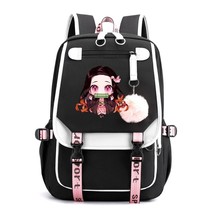 Anime Backpack Demon Slayer Nezuko Kawaii Cartoon School Bag for Adults Large Ca - £30.00 GBP