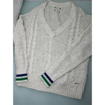 Vintage Abercrombie And Fitch Men Cable Knit Sweater V Neck Tennis Crick... - £38.91 GBP