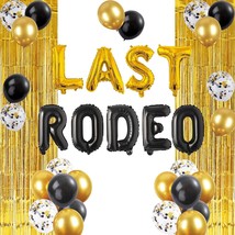 Last Rodeo Bachelore Party Decorations, Cowgirl Last Rodeo Balloons Banner, Gold - £21.78 GBP