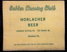 vintage HORLACHER BEER GOLDEN CLEANING CLOTH brewing ALLENTOWN PA bar room - £27.59 GBP