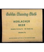 vintage HORLACHER BEER GOLDEN CLEANING CLOTH brewing ALLENTOWN PA bar room - £27.18 GBP