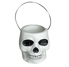 Vintage Halloween Plastic Blow Mold Skull Candy Bucket Trick or Treat EUC - £15.27 GBP