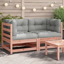 Garden Sofas Corner with Cushions 2 pcs Solid Wood Douglas - £214.48 GBP