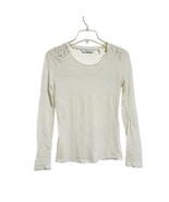 Sandro Paris Linen Lace Mesh Top Size US Small FR 1 Ivory Coquette Whimsigoth - €25,86 EUR