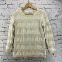 Joseph A Sweater Womens Sz S Small Fuzzy White Cream Pullover - $9.89