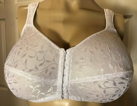 Jms Just My Size 48D Front Close White 48 D Unlined Wire Free 1107 Bra - £9.32 GBP