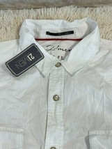 21 Men By Forever 21 snap button woven shirt cotton textured lines Men size XL - £12.66 GBP