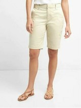 New Gap Women Khaki Beige Cotton Pocket 10&quot; Flat Front Bermuda Shorts 2 - £21.17 GBP