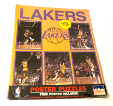 L.A. Lakers Vintage 80s Starline NBA 400 Poster Puzzle Johnson Jabbar Wo... - $46.85