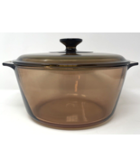 Vintage Corning Glass Amber Visions V-5-B V5B 5 Qt 4.5 L Dutch Oven Pot ... - $69.99