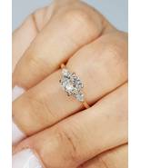 2CT Cushion Cut Diamond Engagement Ring Rose Gold Three Stone Side Pear ... - £105.62 GBP