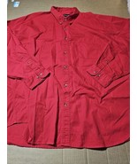 Edwards Chino Shirt Red Cotton Button Down Dress Business Mens Size 3XL - €15,02 EUR