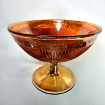 Vintage Imperial Prism &amp; Daisy Band Marigold Compote Carnival Iridescent... - $16.73