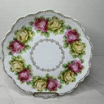 Scherzer &amp; Co Bavaria Porcelain Plate Roses ZSC Preloved - $17.77