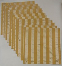 Waterford Crystal Striped Fabric Napkins Lot Of 12 Tan Gold 20 x20" - $79.95